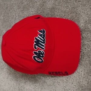 Ole Miss Rebels Embroidered Velcro Strapback Baseball Hat Red Blue Russell